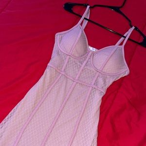 BOZZOLO Shell Pink Laced Dress.